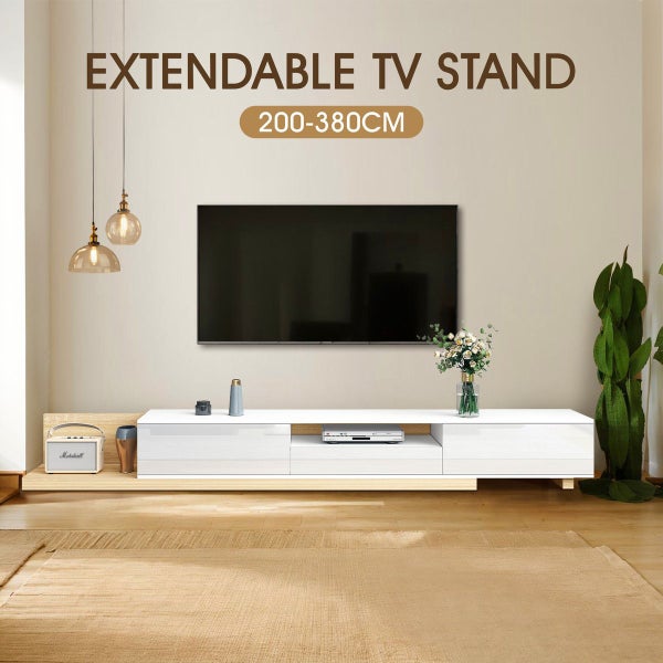TV Cabinet Stand Unit Console Table Entertainment Unit Centre Bench Extendable Carousel 2
