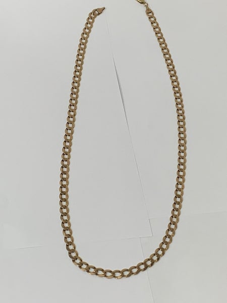10kt Gold 59cm/23.2 inch Curb Gents Chain Hallmarked 417/MHJ/Italy Carousel 1