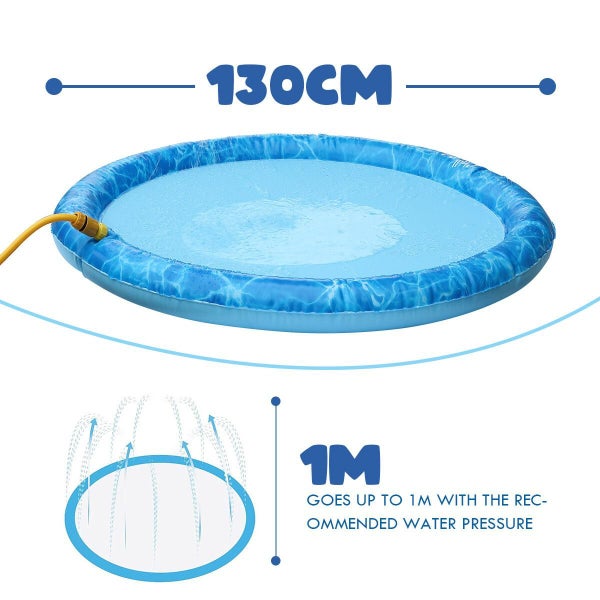 Pet Mat Dog Sprinkler Splash Pad,Outdoor Water Play Spray Pool Carousel 1