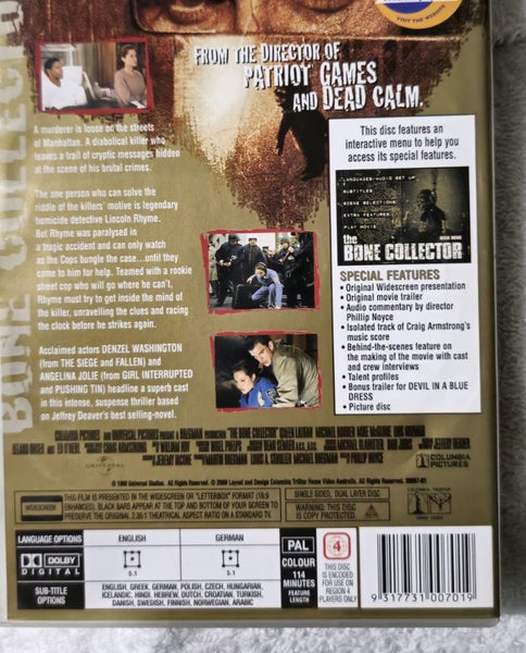 BONE COLLECTOR MOVIE DVD Carousel 2