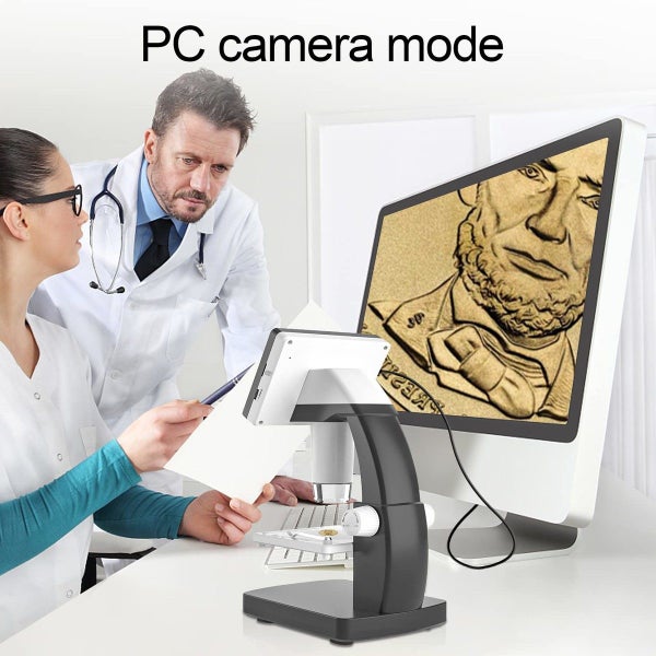 LCD Digital Microscope 4.3 inch Coin Microscope 50X-1000X Magnification Carousel 11