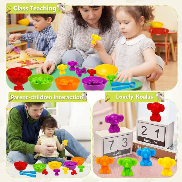 Matching Koala Counting Games with Color Sorting Bowls for Kids Ages 3 and Up Carousel 8