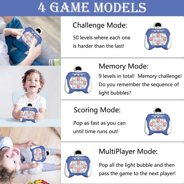 Pop Pro Fast Push Game,Pop Fidget Light Up It Pocket Game for Kids Ages 3+ Carousel 2