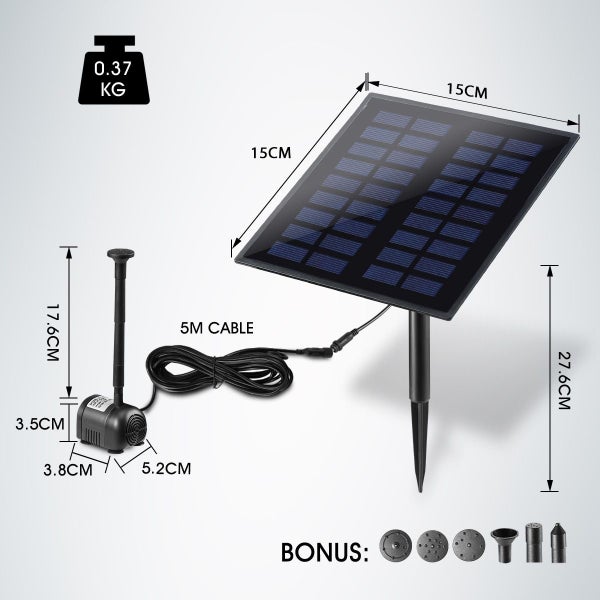 Solar Powered Water Fountain Pump Kit Carousel 15