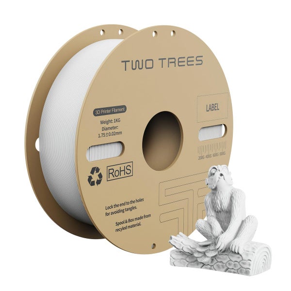 White 3D Printer PLA Filament Pro 1.75mm Hyper Flexible Cardboard Spool Printing Carousel 8