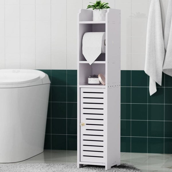 Goslash Picks Bathroom Cabinet Toilet Roll Holder Tissue Organizer 3 Tier Flo... Carousel 7