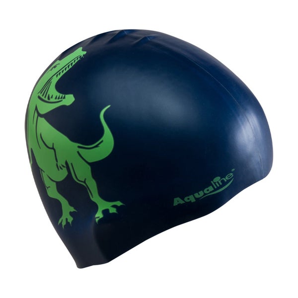 Aqualine Dinosaur Children's Silicone Swim Cap Carousel 1