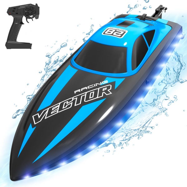 2.4Ghz RC Boat 30KMH Fast with Lights for Pools and Lakes with 2 Rechargeable Ba Carousel 15