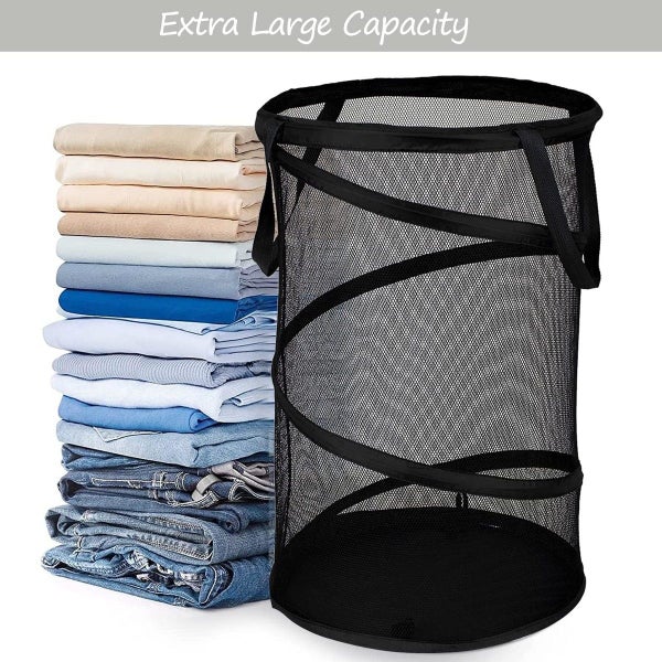 Large Collapsible Laundry Basket Collapsible Mesh for Laundry,Bathroom Carousel 8