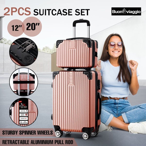 2PCS Luggage Suitcase Trolley Carousel 2