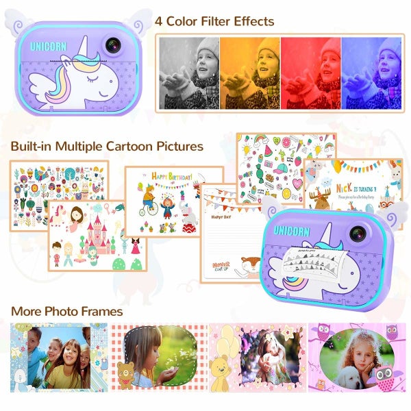 Instant Print Camera Print Photo Selfie Video Digital Camera Carousel 6