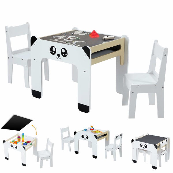 Kids Table and Chair Set Children Activity Toy Storage Study Desk Carousel 15