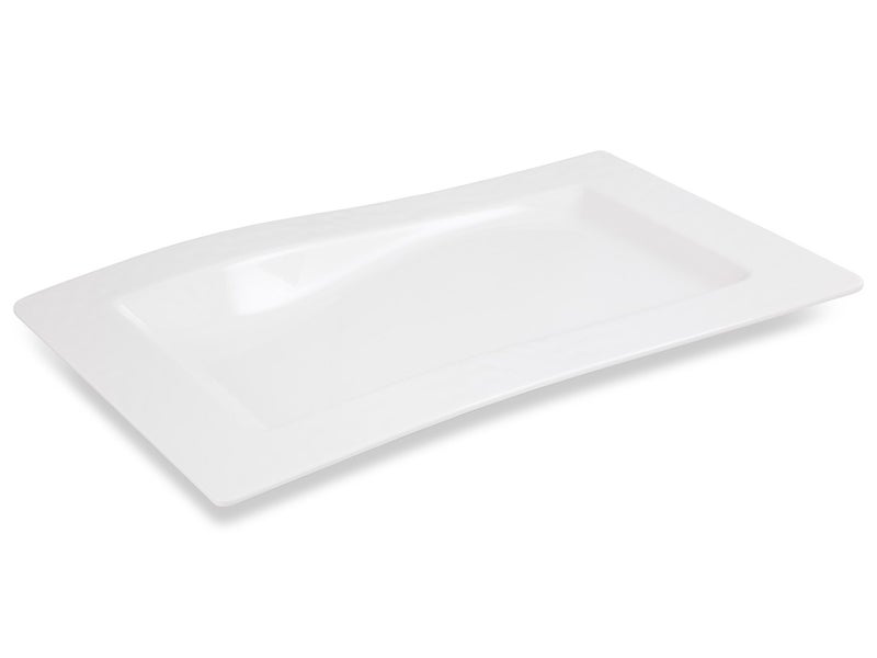 Large Rectangle Melamine Platter White - Wavy 57cm / 22.5" Carousel 1
