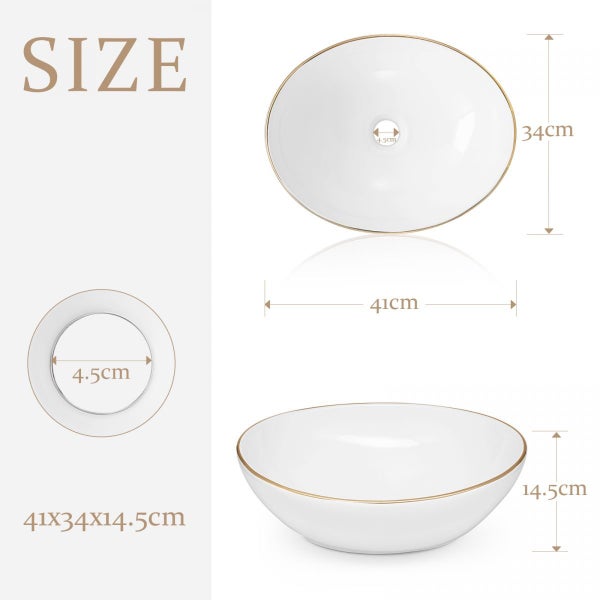 Bathroom Ceramic Basin Vanity Washing Sink Bowl Carousel 14