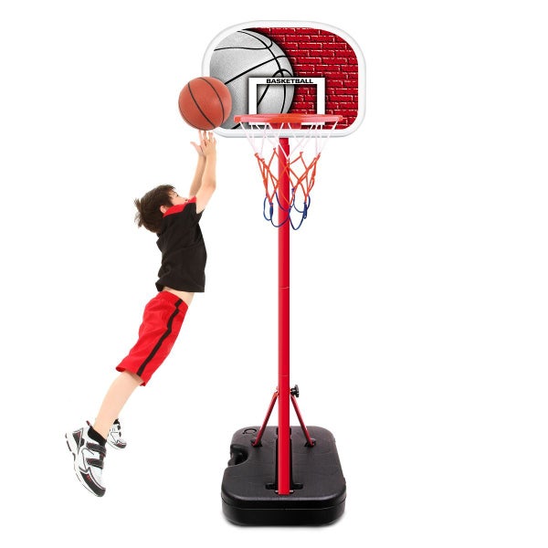 1.6m Kids Portable Basketball Hoop Stand System w/Adjustable Height Carousel 12