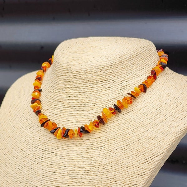 Amber Teething Necklace - Mixed Polished Chip Carousel 7