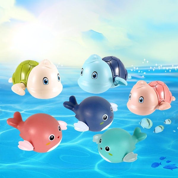 6x Kids Baby Child Wind Up-Swimming Pool Bath Time Toy Animal Floating Carousel 1