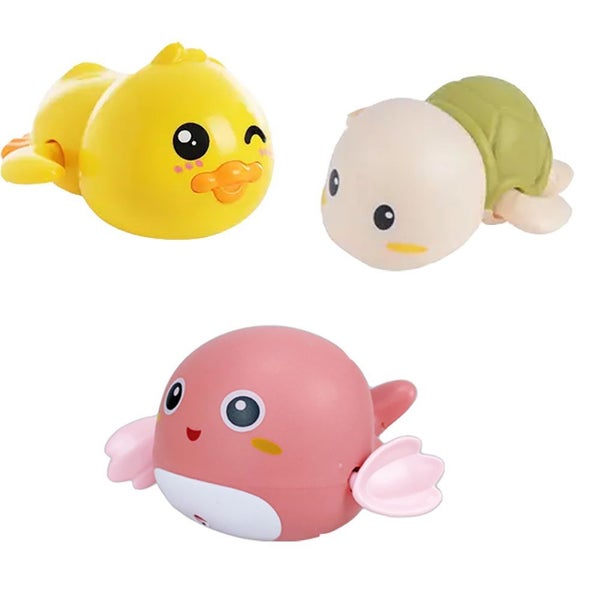 3x Kids Baby Child Wind Up-Swimming Pool Bath Time Toy Animal Floating Carousel 1