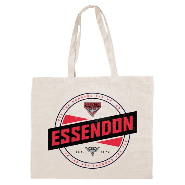 Essendon Bombers AFL Canvas Tote Carry Shopping Grocery Bag Carousel 1