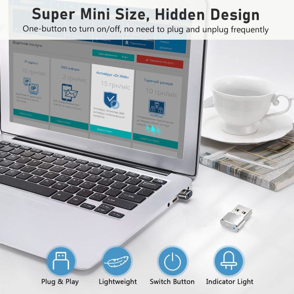 Undetectable Metal USB Mouse Mover with Switch Button Automatic Mouse Shaker Carousel 13