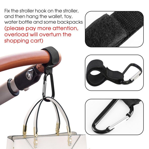 2 Pcs Rotatable Baby Stroller Hook Bag Multi-function Stroller Clip Carousel 6