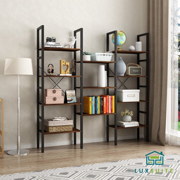 Bookshelf Display Tier Shelf CD DVD Photo Storage Media Rack Plant Ornament Hold Carousel 2