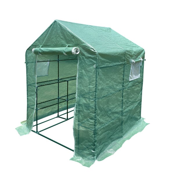 EcoPro 143 x 143 x 195cm Walk-in Mini Greenhouse PE Cover Plant Garden Shed Carousel 1