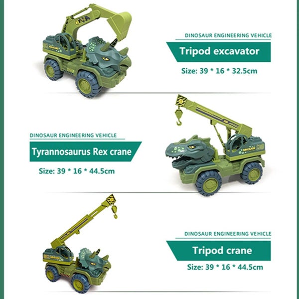Kid Toys Dinosaur Shaped Engineering Vehicles Carousel 4