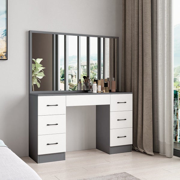 Dressing Table Makeup Vanity Dresser with Mirror Home Bedroom Furniture White GY Carousel 14