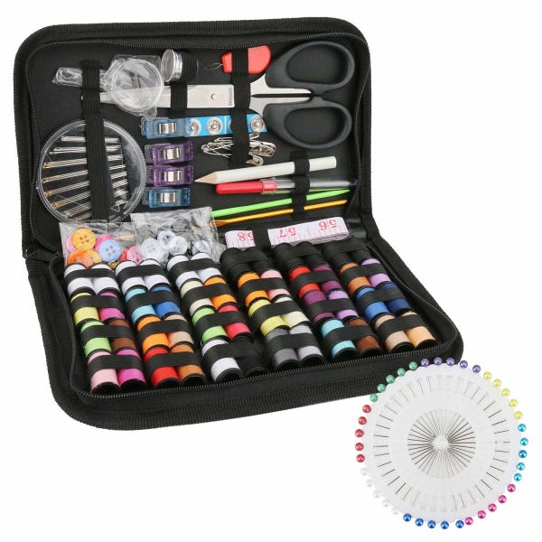 172Pcs DIY Mini Sewing Kit Portable Emergency Sew Repair Kit with Scissors Carousel 8