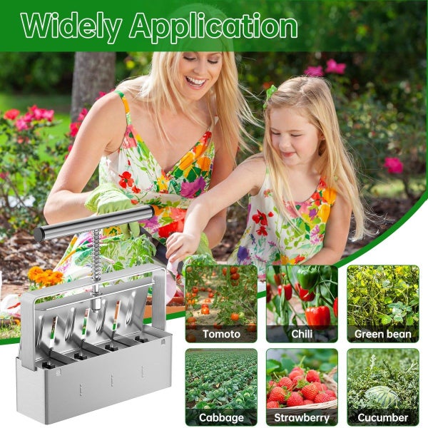 Soil Blocker,4 Cell Soil Block Maker 2 Inch with 3 Sizes Seed Pins,Seed Handheld Carousel 14