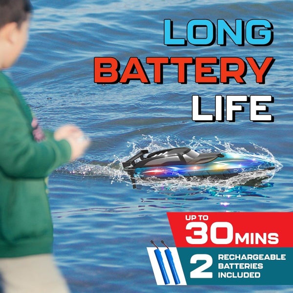 Remote Control Boat with LED Lights for Kids Ages 8-12 Carousel 6