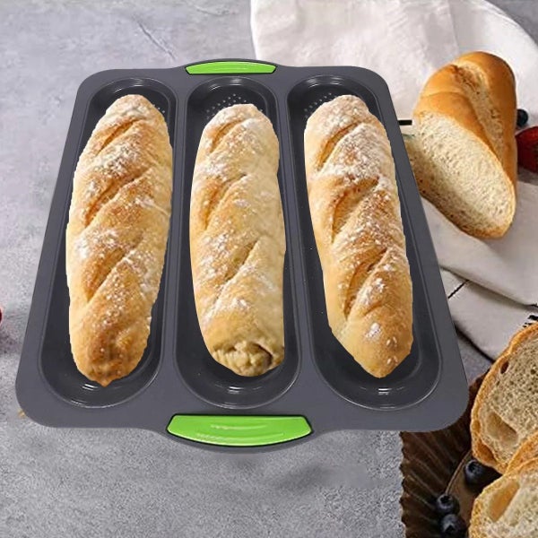 Silicone Baguette Pan French Bread Loaves Baking Mold Carousel 1