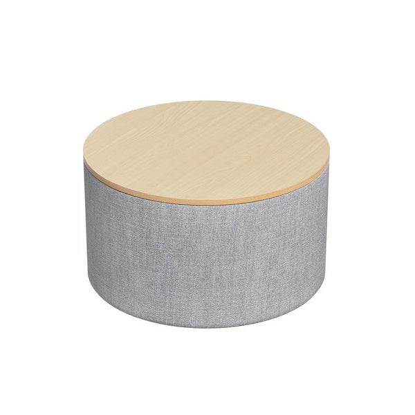 Artiss Storage Blanket Box 60Cm Linen Round Grey Blanket Boxes Carousel 1