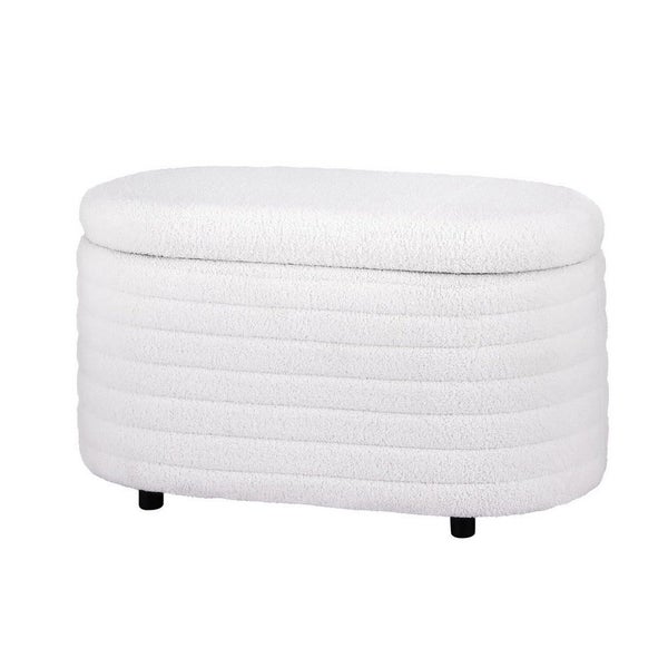 Artiss Storage Blanket Box 87Cm Boucle Fabric Oval Blanket Boxes Carousel 1
