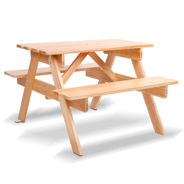 Keezi Kids Outdoor Table And Chairs Picnic Bench Set Children Kids Play Table & Carousel 1