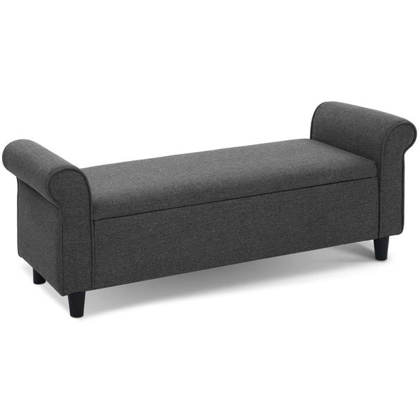 Artiss Storage Blanket Box 126Cm Linen Fabric Arm Foot Stool Couch Large Blanket Carousel 1