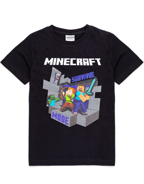 Minecraft Black Short Sleeved T-Shirt (Boys) Carousel 1