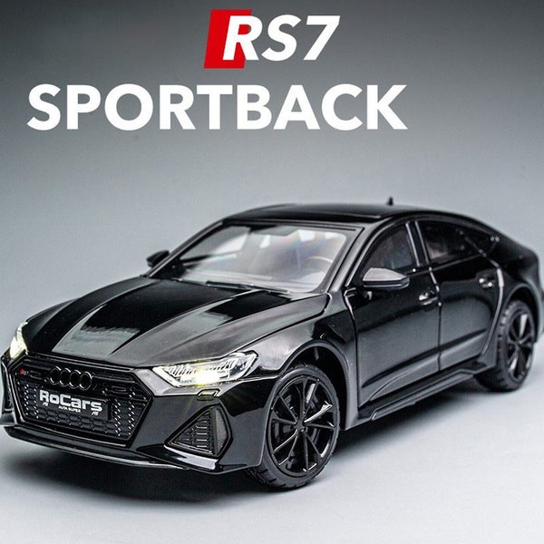1:24 Scale RS7 Diecast Model Car with Light Sound Pullback Action-Black Carousel 2