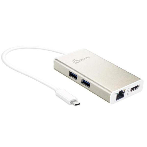 Jca374 Usb C Type C Multi Adapter To 2 X 3.0 Gigabit Ethernet Port Hdmi Pd Pass Carousel 1