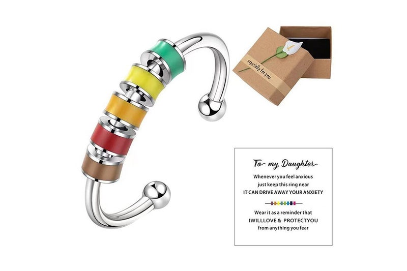 To Daughter Anxiety Fidget Ring Meditation Ring Adjustable Opening Ring-Style 1 Carousel 1
