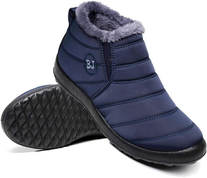 Women Snow Boots Waterproof Warm Slip-Ons Non-slip Warm Shoes-Blue Carousel 1