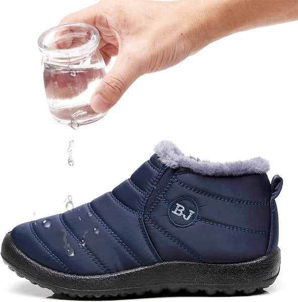 Women Snow Boots Waterproof Warm Slip-Ons Non-slip Warm Shoes-Blue Carousel 2
