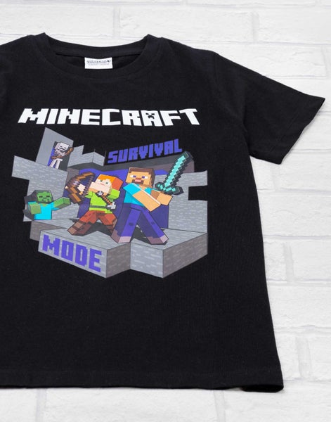 Minecraft Black Short Sleeved T-Shirt (Boys) Carousel 2