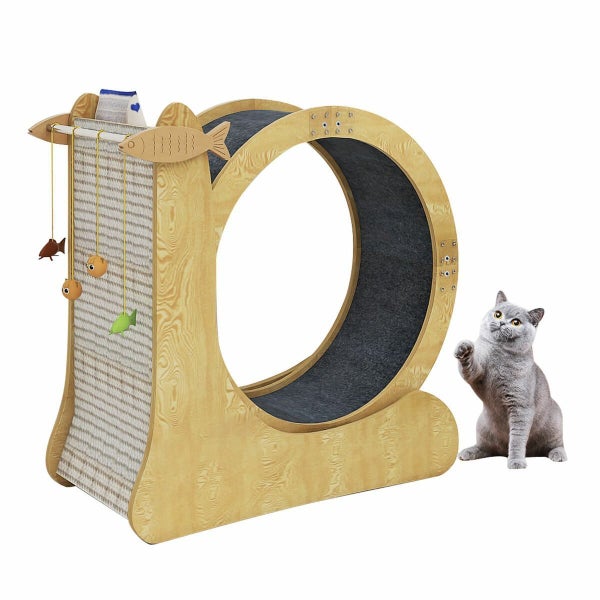 Cat Exercise Wheel Toy,Cat Scratcher Board Carousel 13