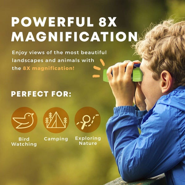 Binoculars for Kids Set with Magnifying Glass And Compass (Green) Carousel 2