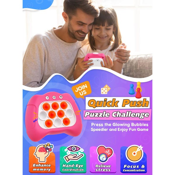Light Up Bubble Pop Fidget Toy,Electronic Quick Push Game Console,Birthday Gifts Carousel 2