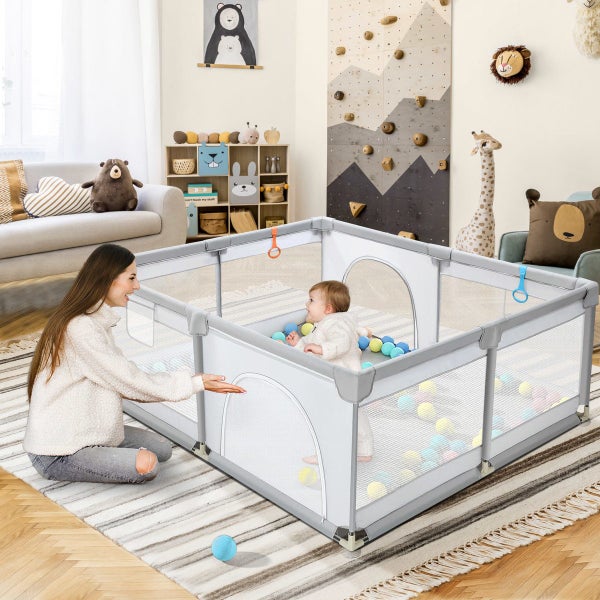 Baby Playpen Pen Fence Playground Activity Centre Safety Enclosure 150x180cm Carousel 2