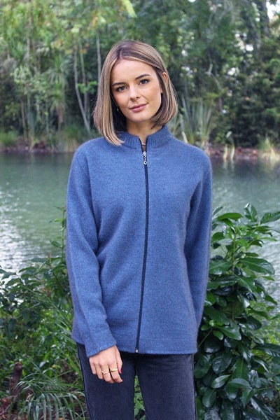 Possum Merino Plain Zip Cardigan Carousel 2