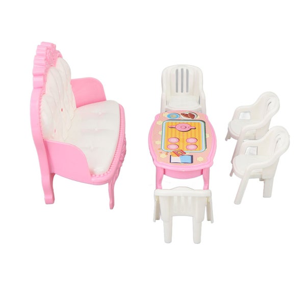 1/16 scale dollhouse living room furniture miniature sofa coffee table with Carousel 2